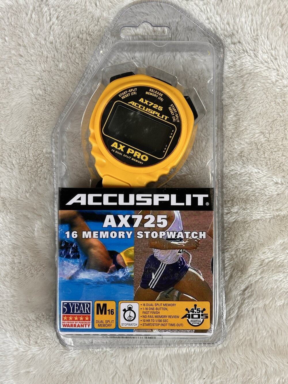 ACCUSPLIT AX725 PRO MEMORY (16) Dual Line Stopwatch (Yellow)